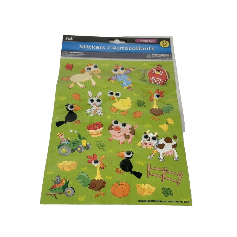 JOT 25 stickers googly eye crafts scrapbook art FARM‎